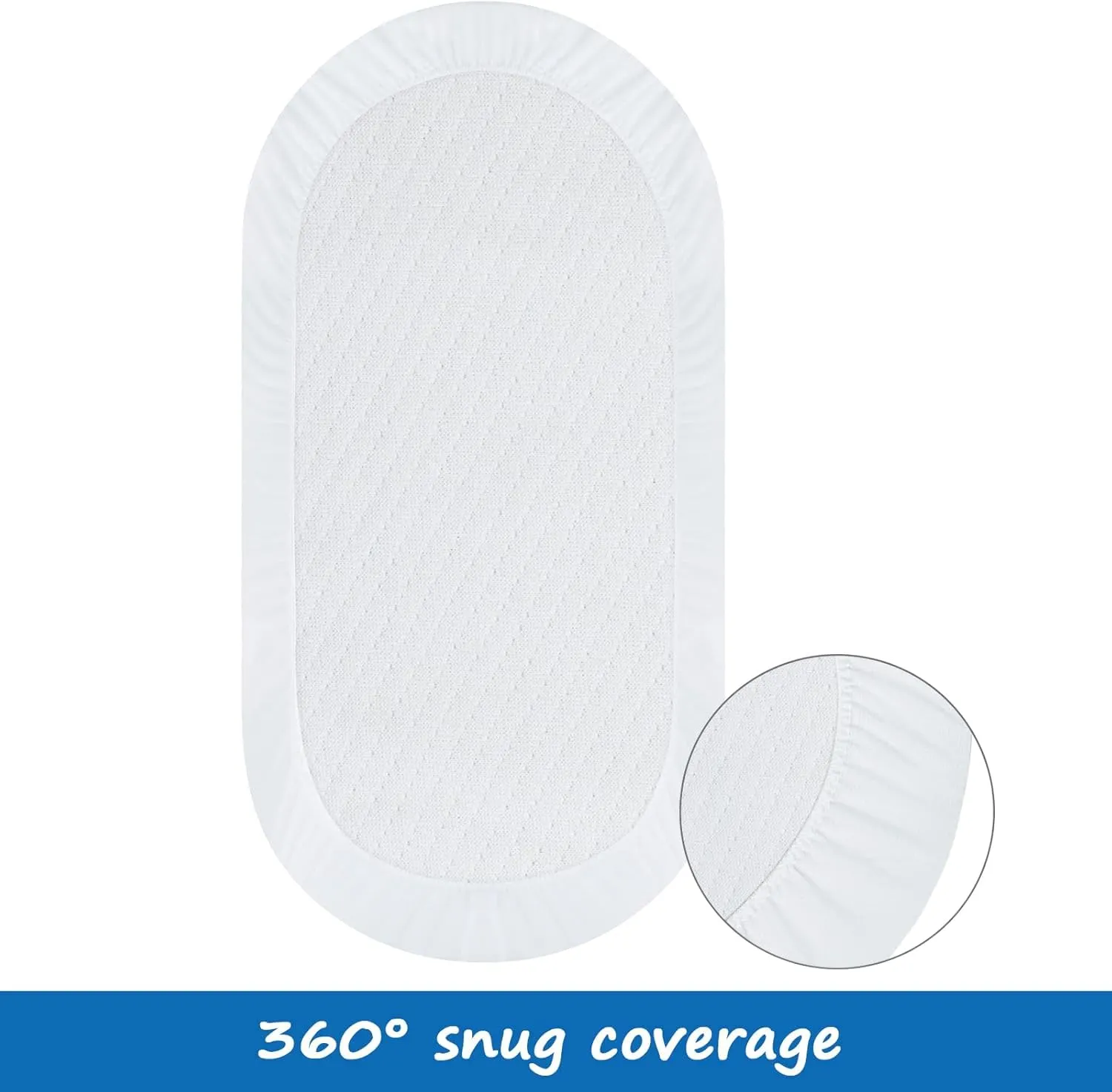 Bassinet Mattress Pad Cover 30" x 18" Fit for Halo BassiNest Swivel/Flex/Glide/Premiere & Luxe Series Sleeper, Waterproof Bassinet Mattress Protector Quilted Bassinet Sheets 2 Pack
