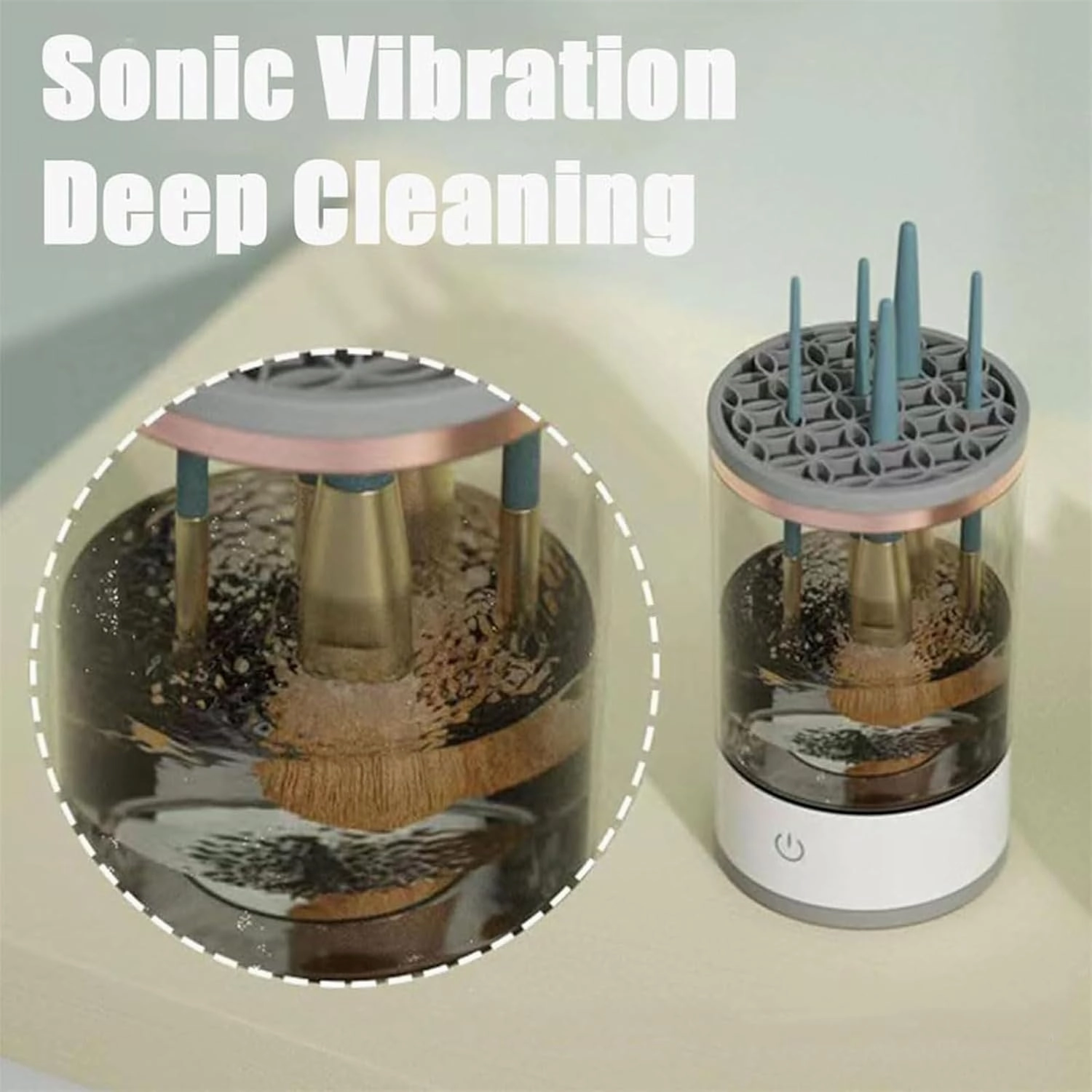 Beauty Swirl Cosmetic Brush Cleaner, The Cozy Luna Brush Cleaner, Electric Makeup Brush Cleaner, Cosmetic Brush Cleaner, Suitable for All Makeup Brush Size (Black, Plug-in)