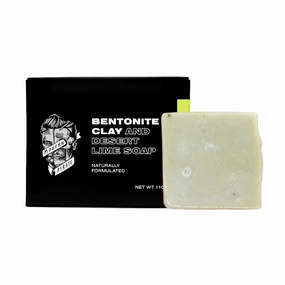 Bentonite Clay Face & Shave Soap, Natural Dual-Purpose Healing Clay Cleansing with Derest Lime, 110 G