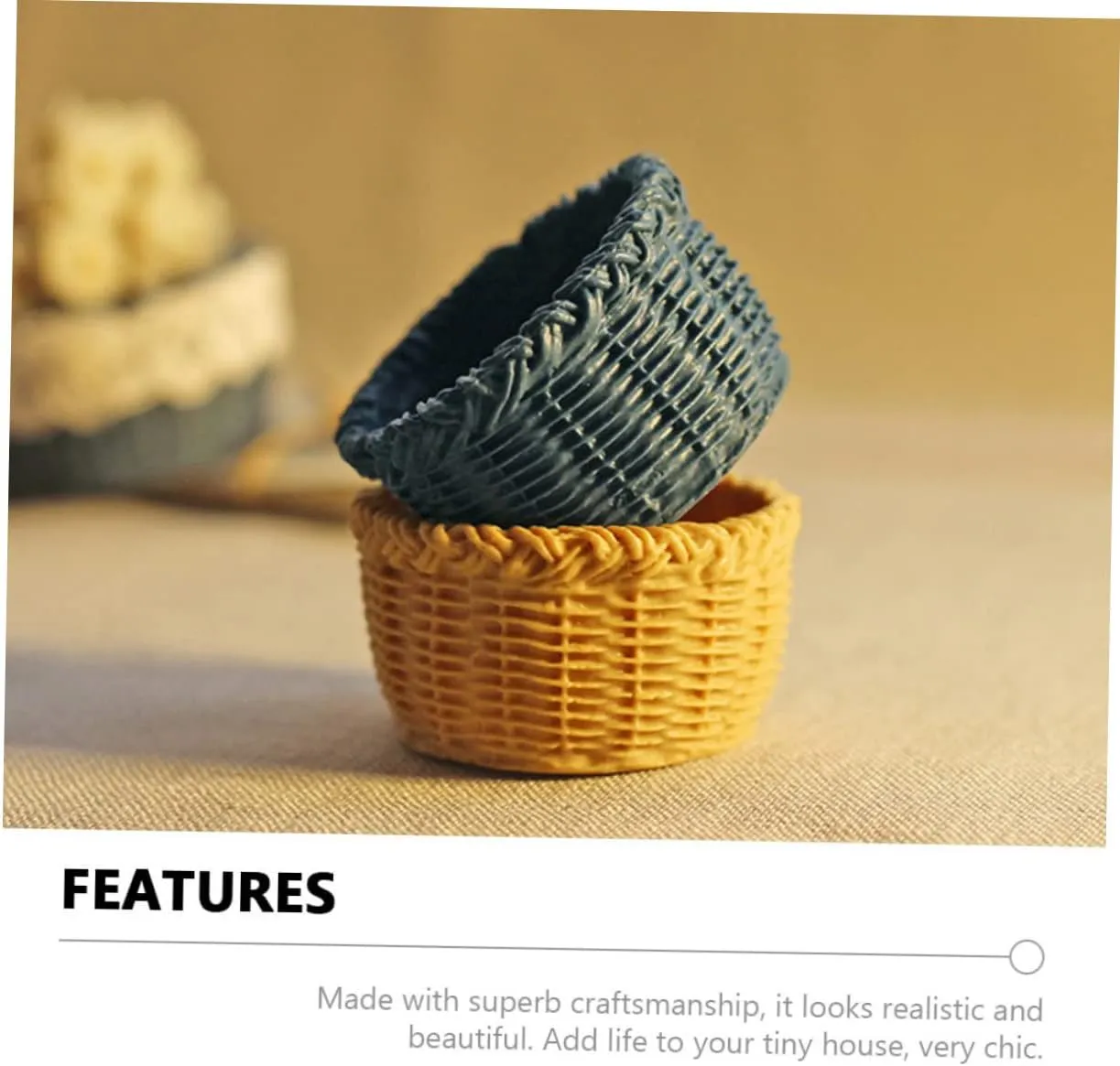 BESPORTBLE 3sets 6pcs Miniature Basket Adorable Storage Baskets Natural and Creative Dollhouse Accessories for Supply and Home Decor 6pcs*3