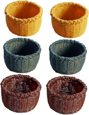 BESPORTBLE 3sets 6pcs Miniature Basket Adorable Storage Baskets Natural and Creative Dollhouse Accessories for Supply and Home Decor 6pcs*3