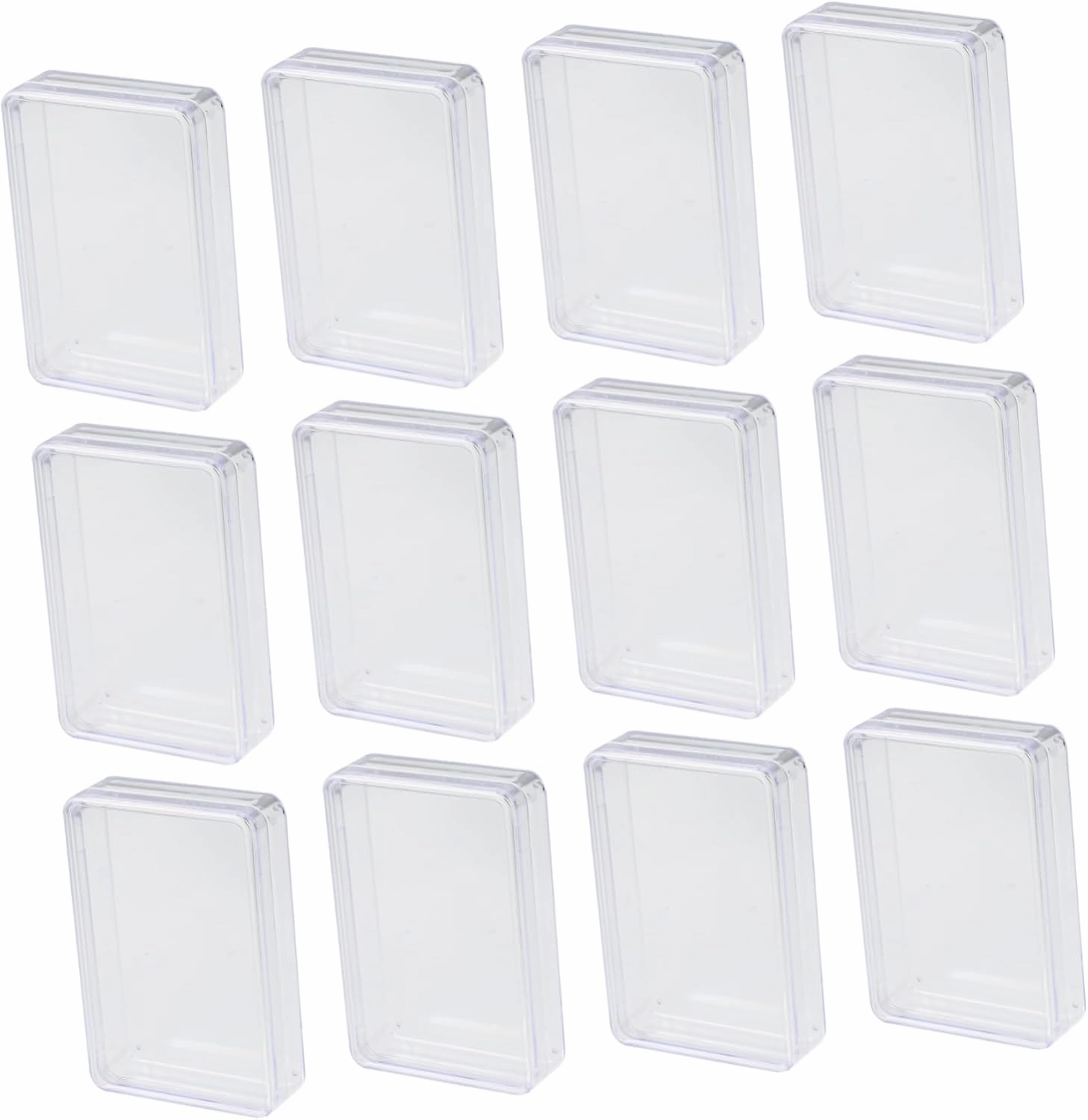 BESPORTBLE 12Pcs Clear Plastic Poker Card Storage Boxes Compact Empty Cases for Organizing and Protecting Card Decks for and Game Night