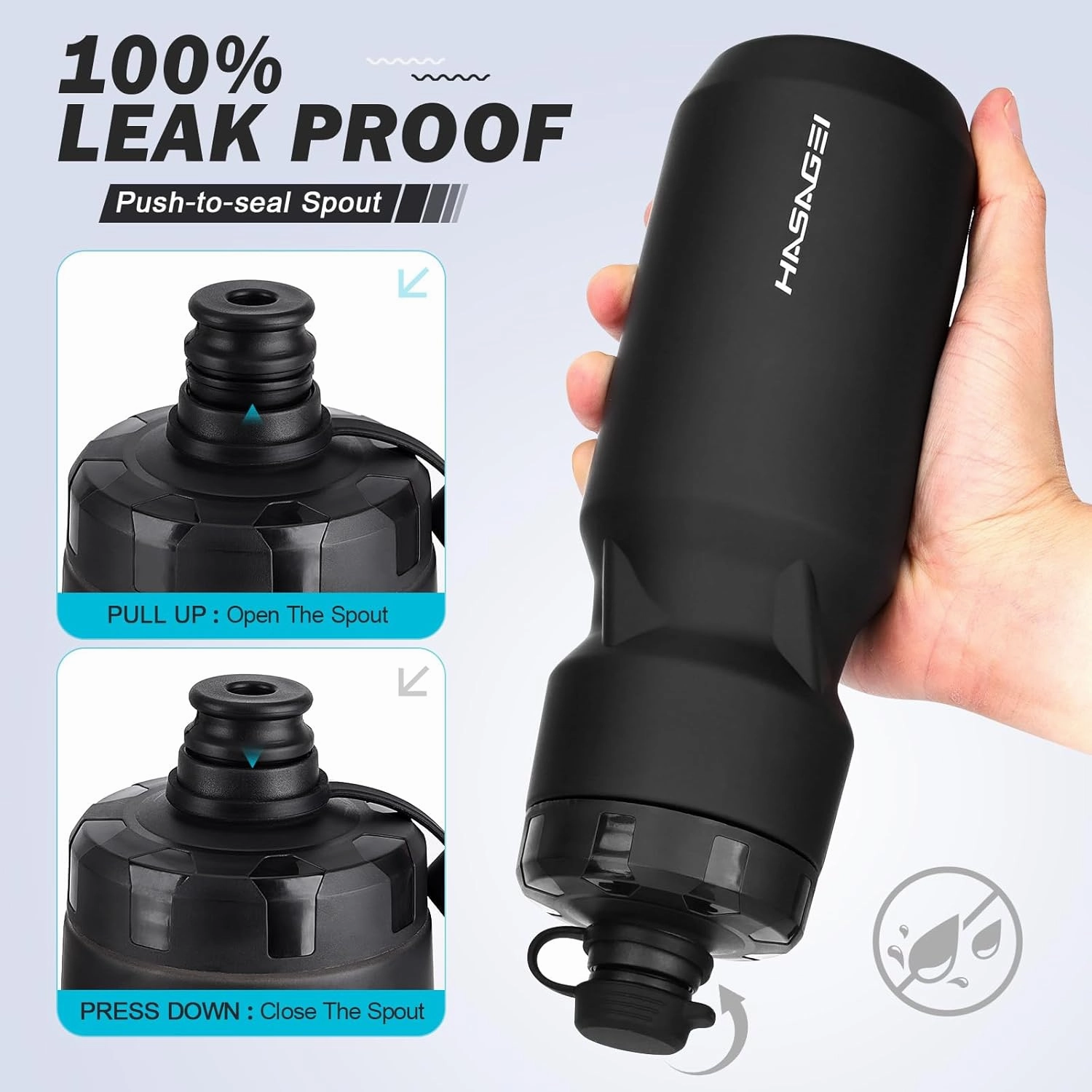 Bicycle Water Bottle Holder with 24 Oz Bottle, Durable Leak-Proof Non-Slip Design, Lightweight & Universal Fit for Mountain/Road Cycling Accessories