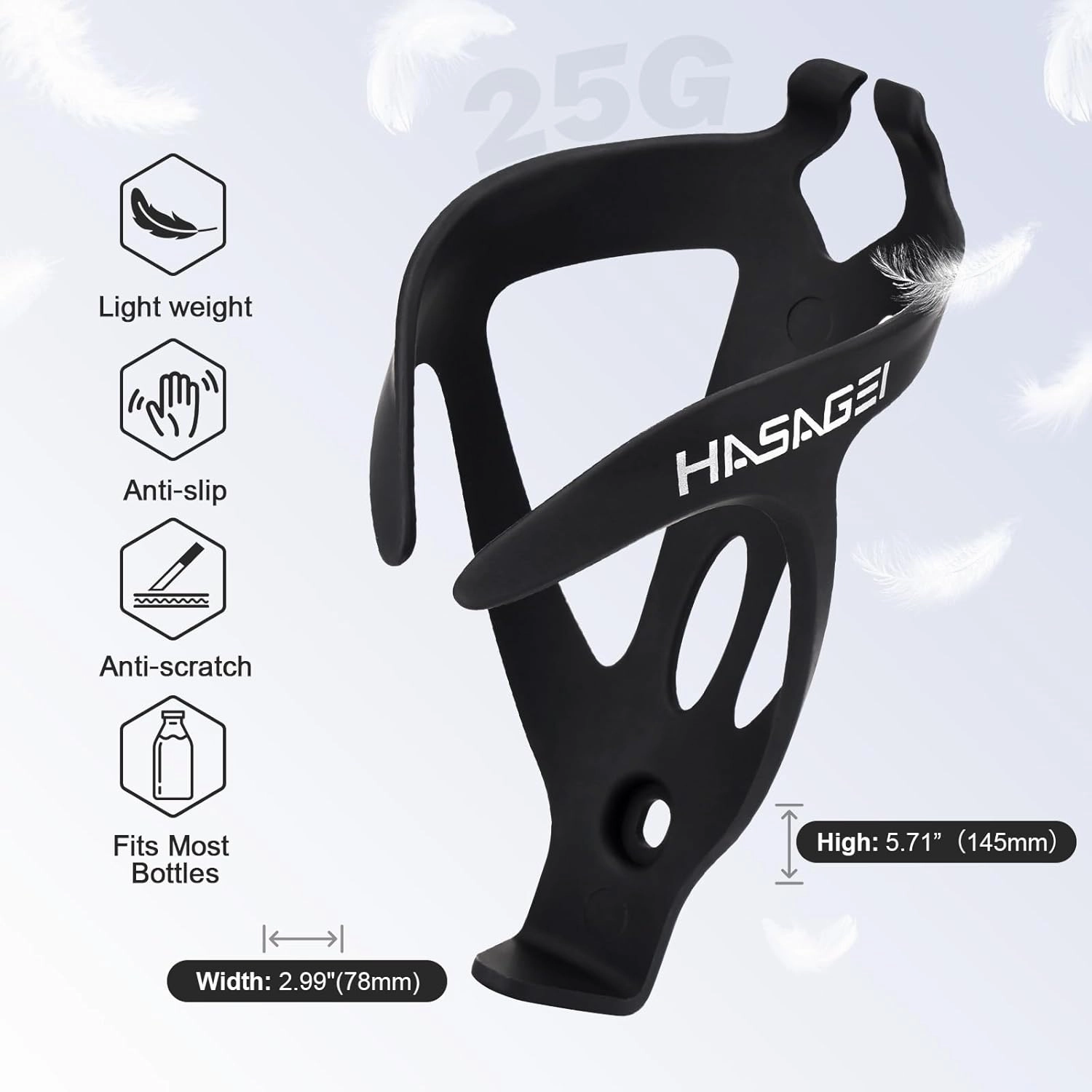 Bicycle Water Bottle Holder with 24 Oz Bottle, Durable Leak-Proof Non-Slip Design, Lightweight & Universal Fit for Mountain/Road Cycling Accessories