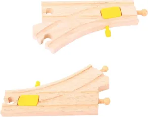 Bigjigs Rail Mechanical Switches (Pack of 2) - Other Major Wooden Rail Brands are Compatible