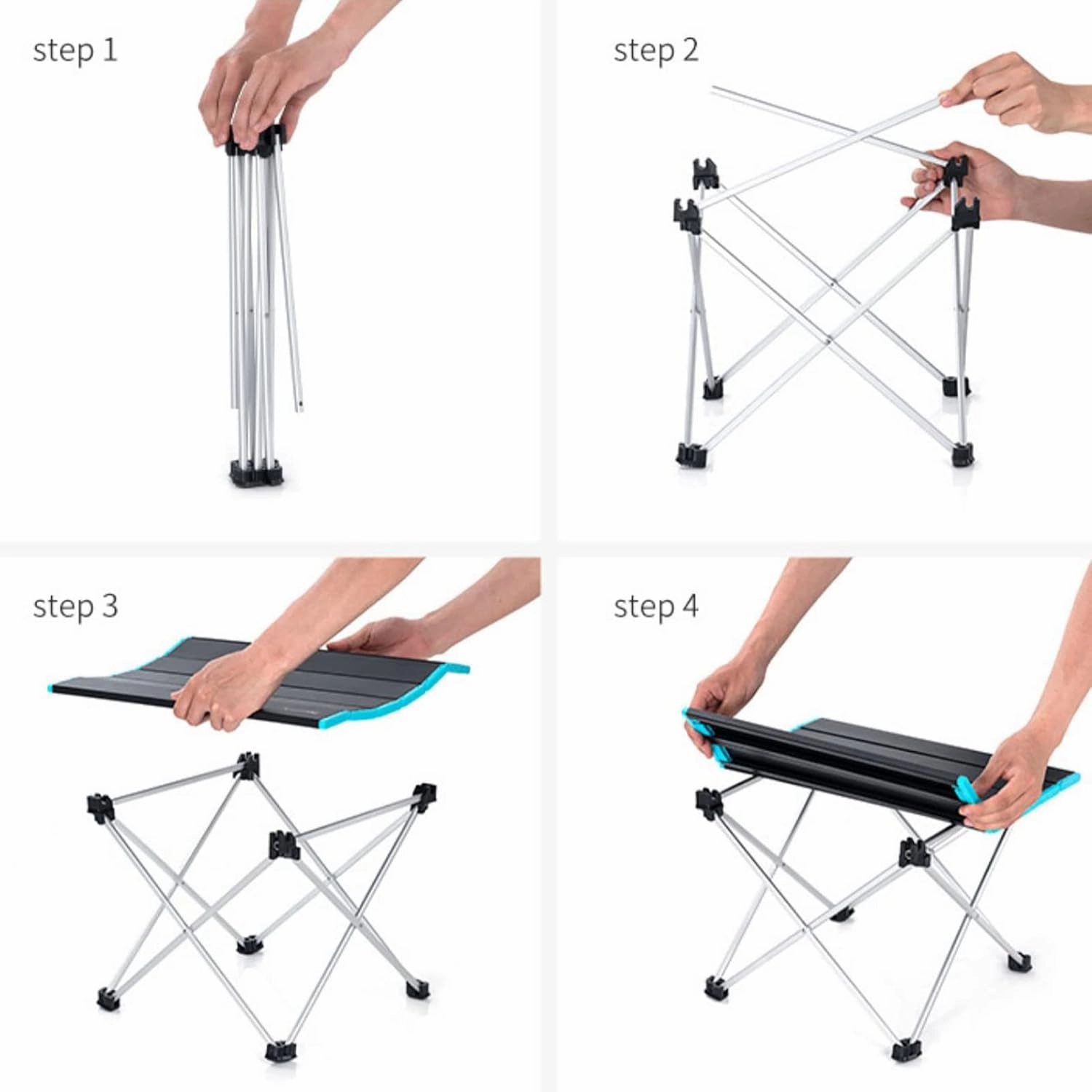 BK&MF Aluminum Outdoor Folding Camping Table,Portable Ultralight Picnic Camping Table Compact Small Travel Table with Carry Bag for Camp, Cooking Hiking,A,41x35x29cm(16x14x11inch)