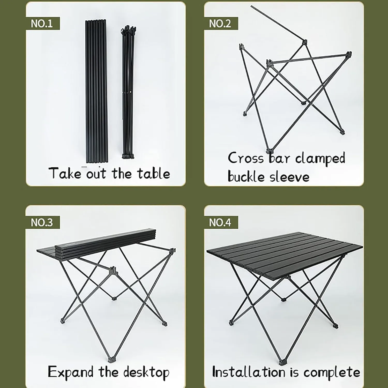 BK&MF Outdoor Folding Camping Table,Aluminum Picnic Camping Table Ultralight Compact Grill Table with Carry Bag for Cooking, Picnic, Camp,A,56x40x46cm(22x16x18inch)