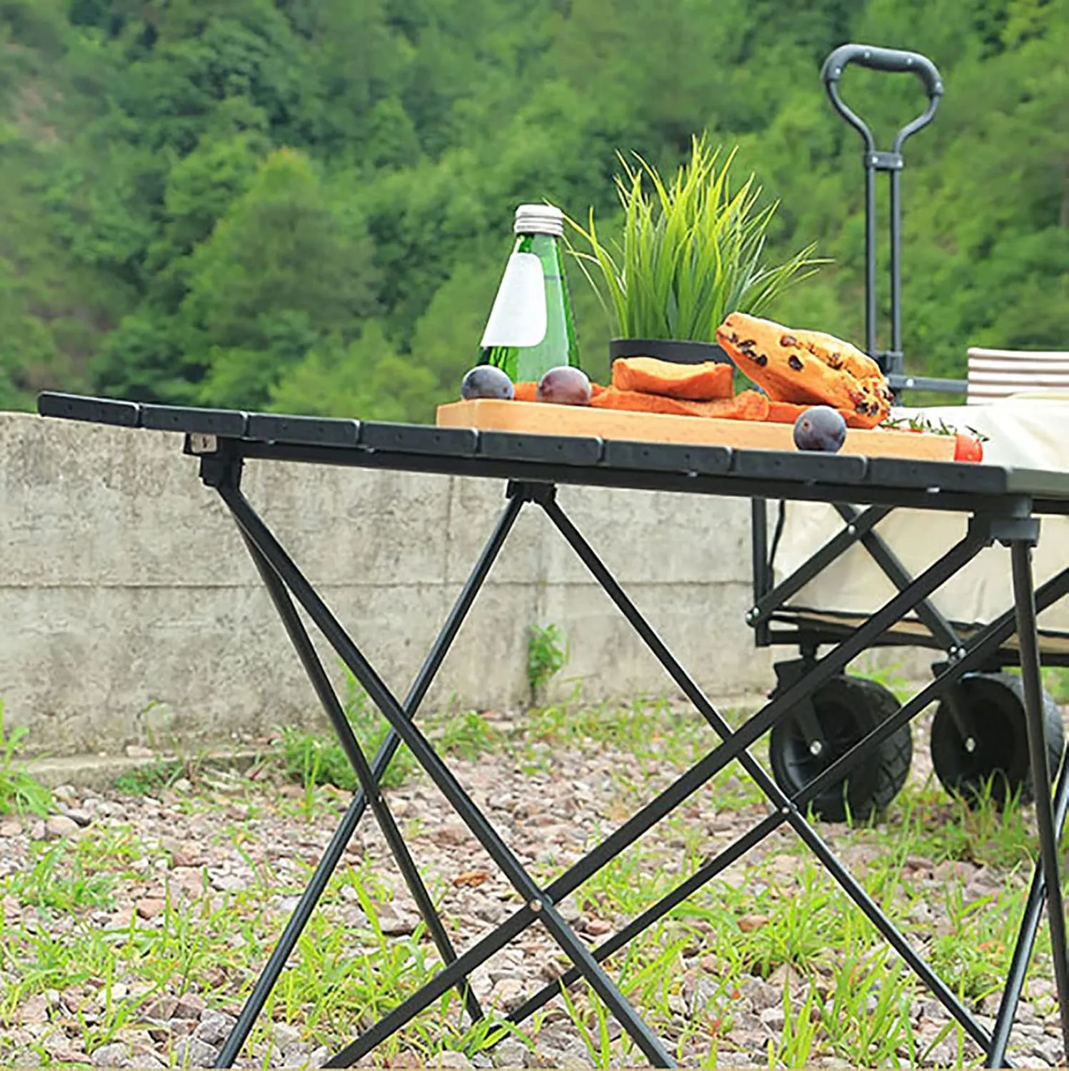 BK&MF Outdoor Folding Camping Table,Aluminum Picnic Camping Table Ultralight Compact Grill Table with Carry Bag for Cooking, Picnic, Camp,A,56x40x46cm(22x16x18inch)