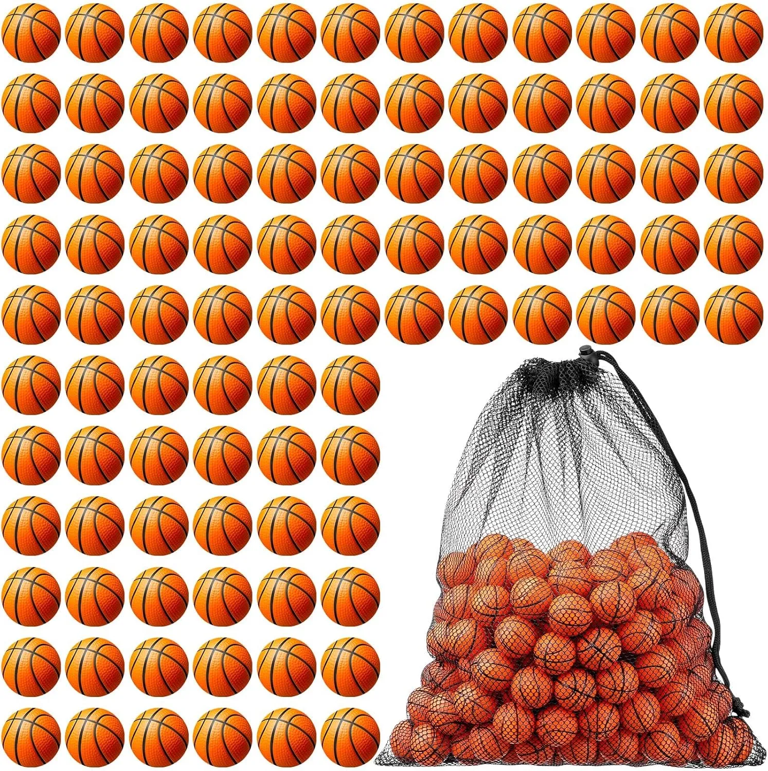 Blulu 200 Pcs Mini Basketball Sports Stress Ball 1.2 Inch Mini Foam Sports Ball Small Basketballs Bulk for Sports Theme Party Favor Toys, Ball Games, Stress Relief, School Carnival Reward