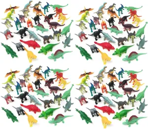 Boley 150 Pack Miniature Dinosaur Toy Set - Colorful Mini Plastic Dinosaur Figure Variety Pack - Perfect for Party Packs, Party Favors, Cake Toppers, and Stocking Stuffers!