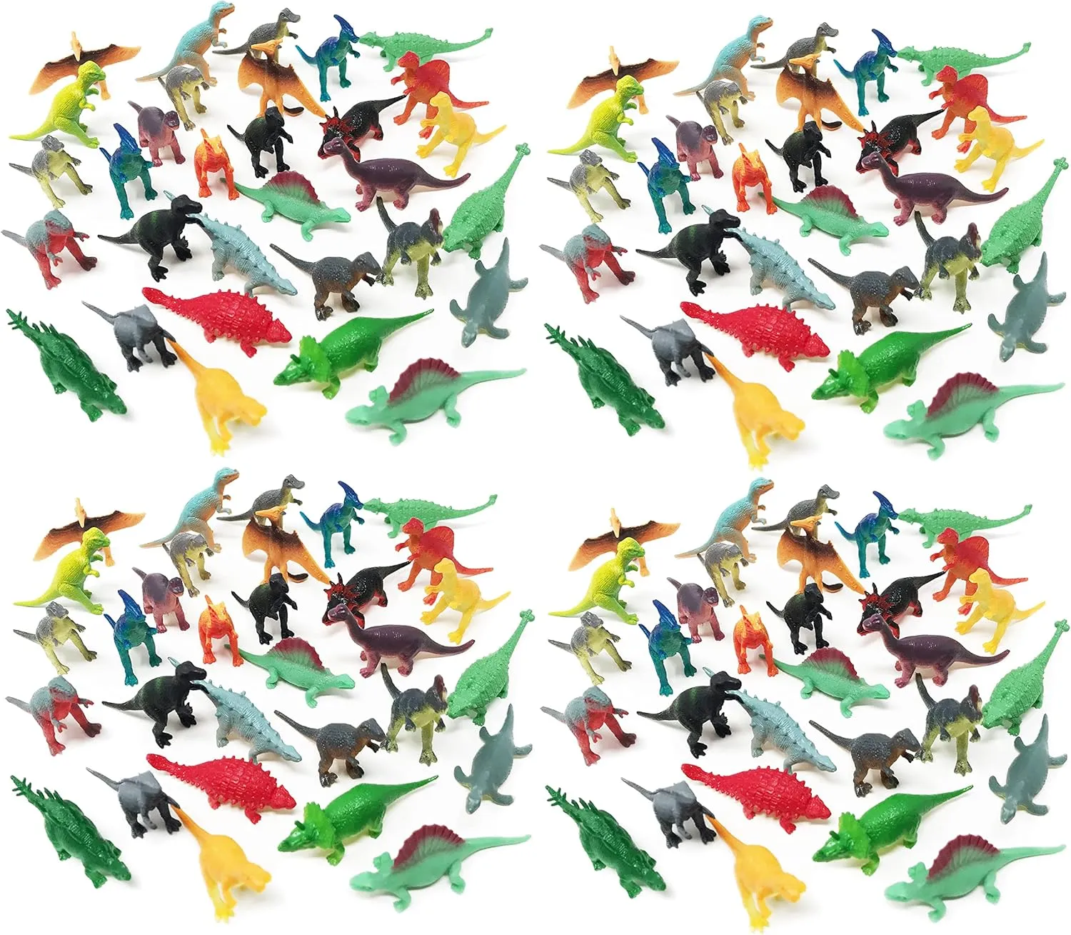 Boley 150 Pack Miniature Dinosaur Toy Set - Colorful Mini Plastic Dinosaur Figure Variety Pack - Perfect for Party Packs, Party Favors, Cake Toppers, and Stocking Stuffers!