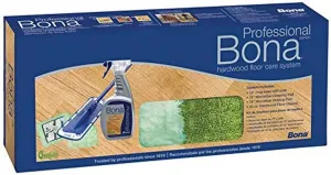 Bona WM710013398 Kit, Mop 15" Pro W/Pads Pole & 32Oz Hardwood Clnr, Blue