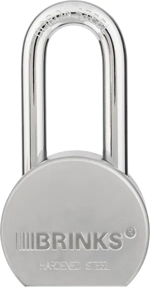 BRINKS Heavy Duty Padlock with Key, 64 mm Commercial Solid Steel with Boron Shackle for Secure Entry, Keyed Padlocks