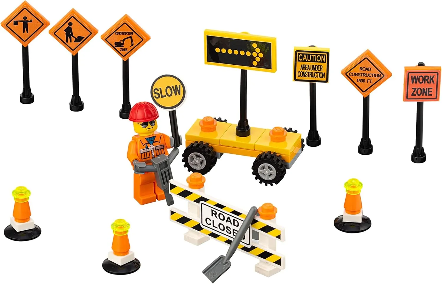 Building Toys 2 Lane Main Road Traffic Light City Town Village Street Stop Sign Bus Stop Post Box Road Sign Compatible with All Major Brick Brands Educational Toy Ages 4  1:64 Scale (Construction Set)