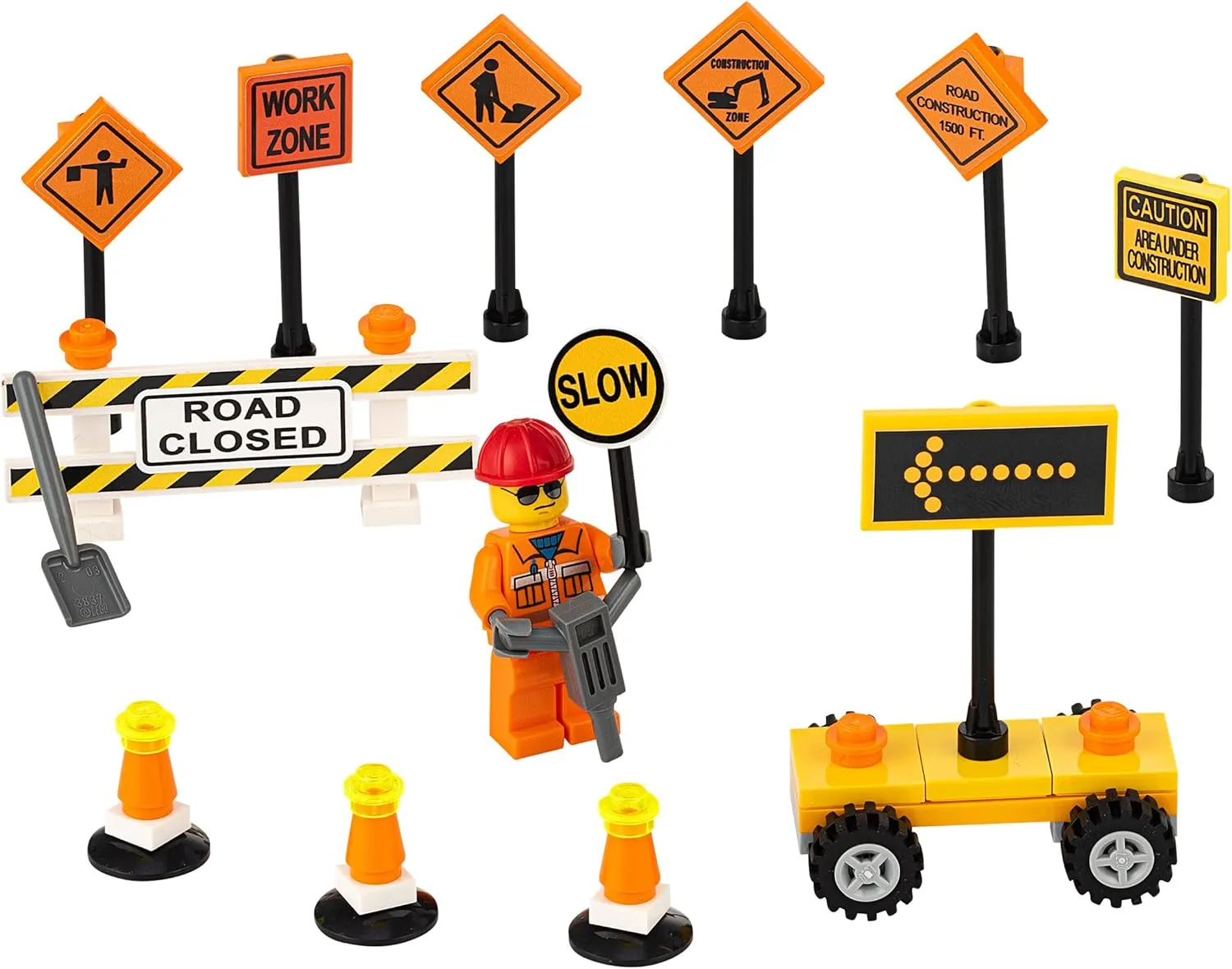 Building Toys 2 Lane Main Road Traffic Light City Town Village Street Stop Sign Bus Stop Post Box Road Sign Compatible with All Major Brick Brands Educational Toy Ages 4  1:64 Scale (Construction Set)