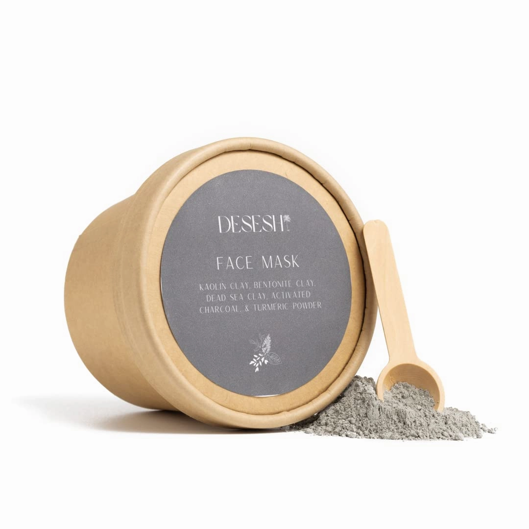 Bulk Powdered Mineral Beauty Mud Mask, US-Made, No Artificial Colors Or Fragrances, Plastic Free, Vegan, Cruelty Free, Spa Quality Natural Ingredients (Clay & Charcoal)