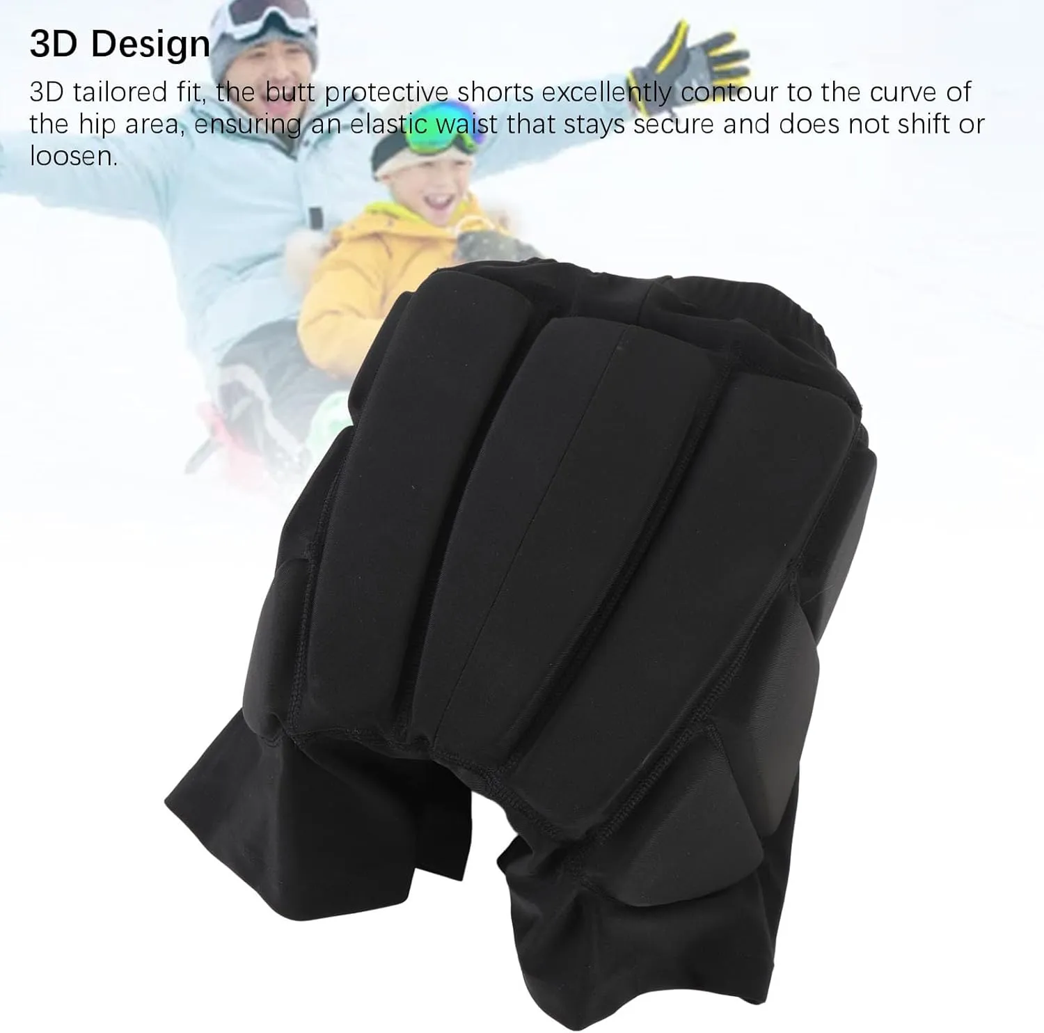 Butt Pad Shorts Shock Absorbing Soft Elastic Breathable Hip Protective Padded Shorts for Skating Snowboarding Ski