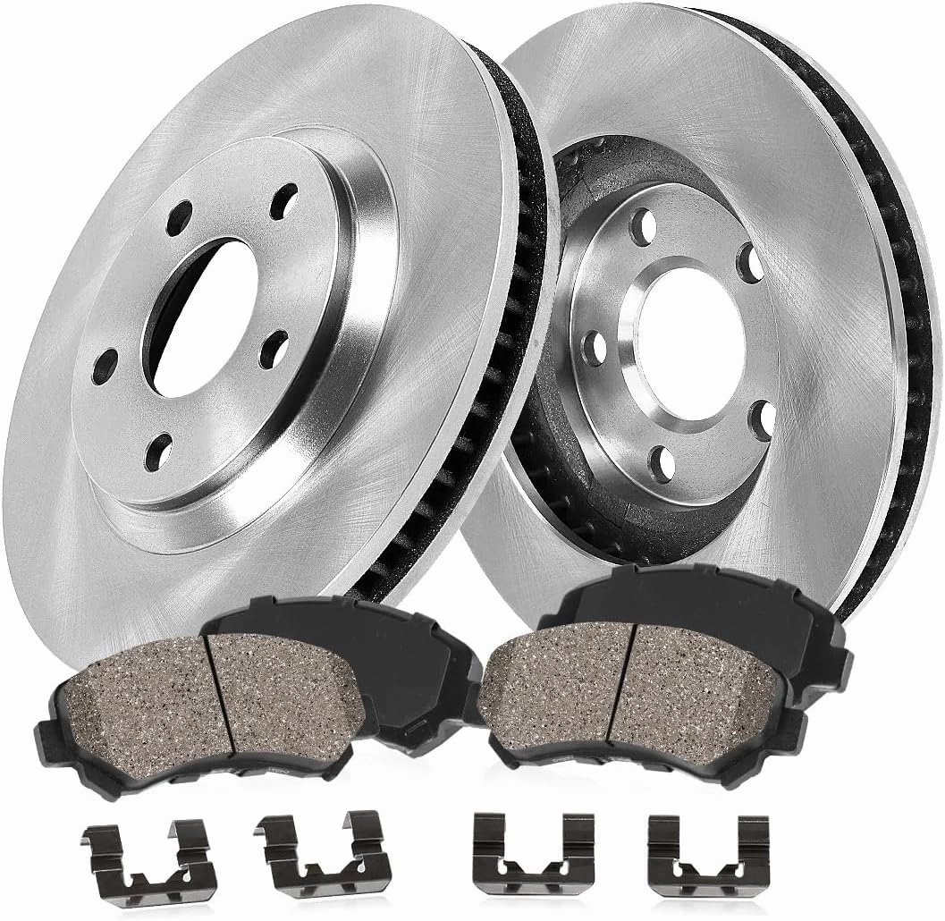 Callahan Brake Parts Front Brake Kit For Acura Integra 1994-2001, Honda Civic 1993-1995 [Model Specific] Replacement Brake Rotors with Ceramic Brake Pads