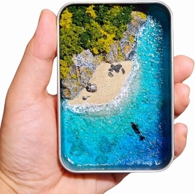 CalorMixs Mountains & Sea Miniature DIY Craft Kit for Adults - Complete Landscape Art Set with Dolphin & Beach Scene, Creative Therapy Crafts & Unique Gift for Women/Men/Kids