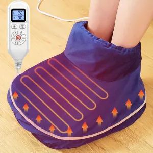 CAMECO Heated Feet Warmers for Women and Men, Electric Foot Heating Pad for Feet Neuropathy Pain Relief, Detachable Cover, Ankle Heating Pad Wrap for Achilles tendonitis, Auto Off Timer, 86-158℉