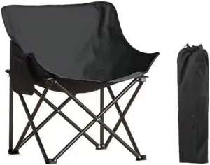 Camping Directors Chair, Heavy Duty, Portable Folding Chair with Pocket for Beach, Fishing, Trip, Picnic, Lawn, Concert Outdoor Foldable Camp Chairs, 120KG Support, Black