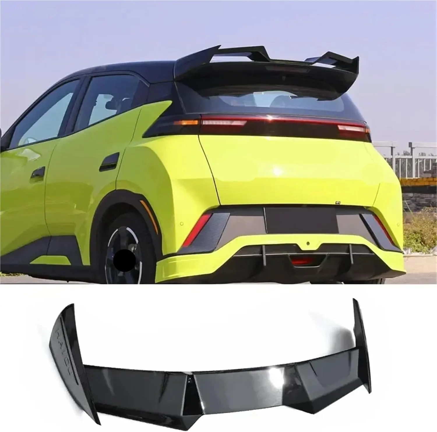 Car Roof Wing Compatible for BYD Dolphin Mini Spoiler Seagull EV 2023 2024 Black Carbon Surface Tail Fin Decoration Accessories(Carbon Paint)