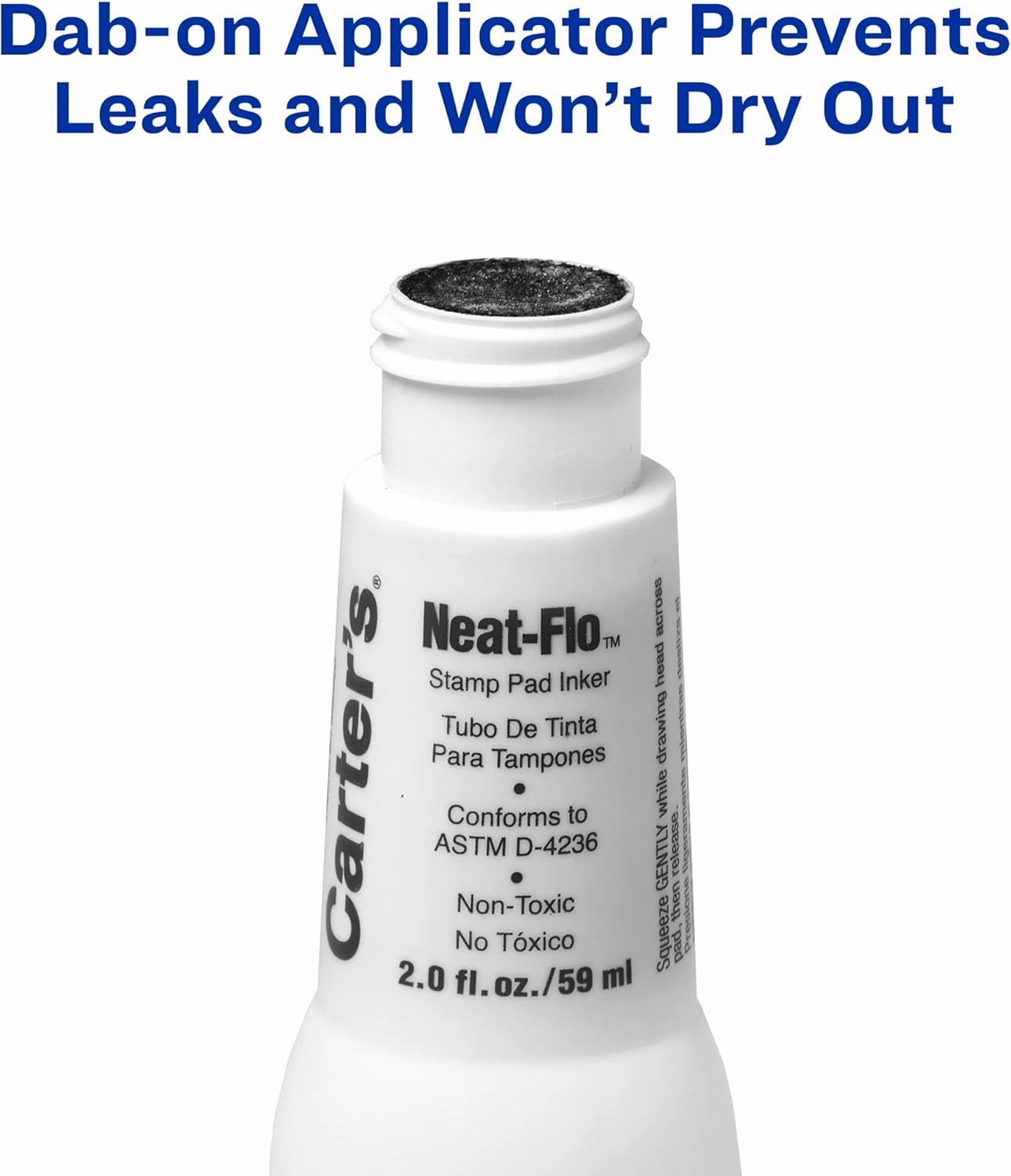 Carter's Neat-Flo Black Ink Refill for Re-Inkable Stamp Pads, 2 oz Bottle, 6-Pack (22348)