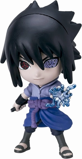 Chibi Masters Bandai Sasuke Uchiha Anime Figure | 8cm Anime Merch Sasuke Toy in Action Pose | Mini Figurine in Window Box | Bandai Collectable Naruto Figures Make Great Anime Gifts