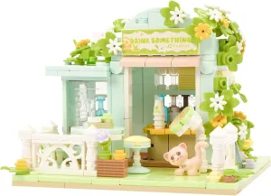 City Shop Building Blocks Set,Collection Model Set for Adults and Children,Creative Building Bricks Construction Toy Gifts (Beverages Shop)