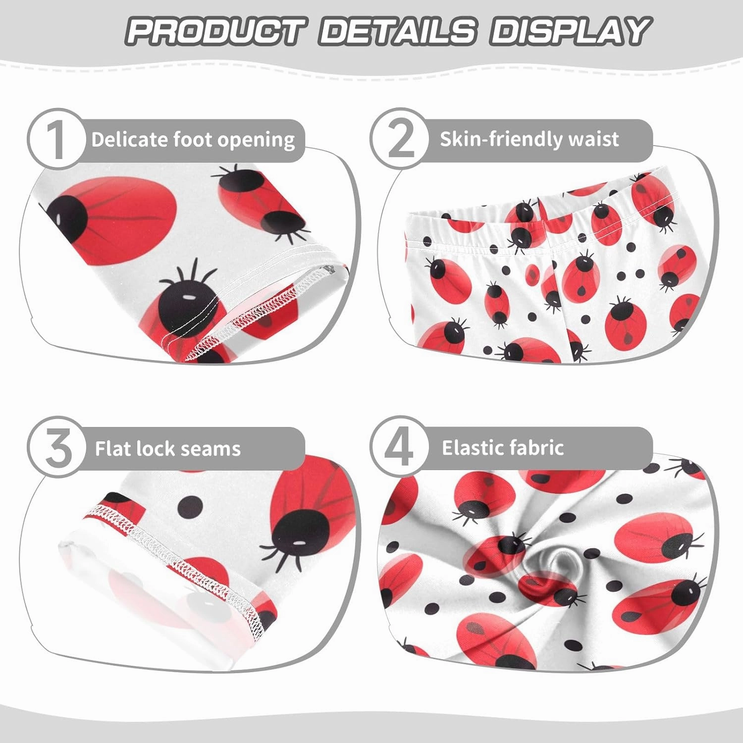 Coccinella Septempunctata Girls Leggings Athletic Pants Tights Stretch Bottom