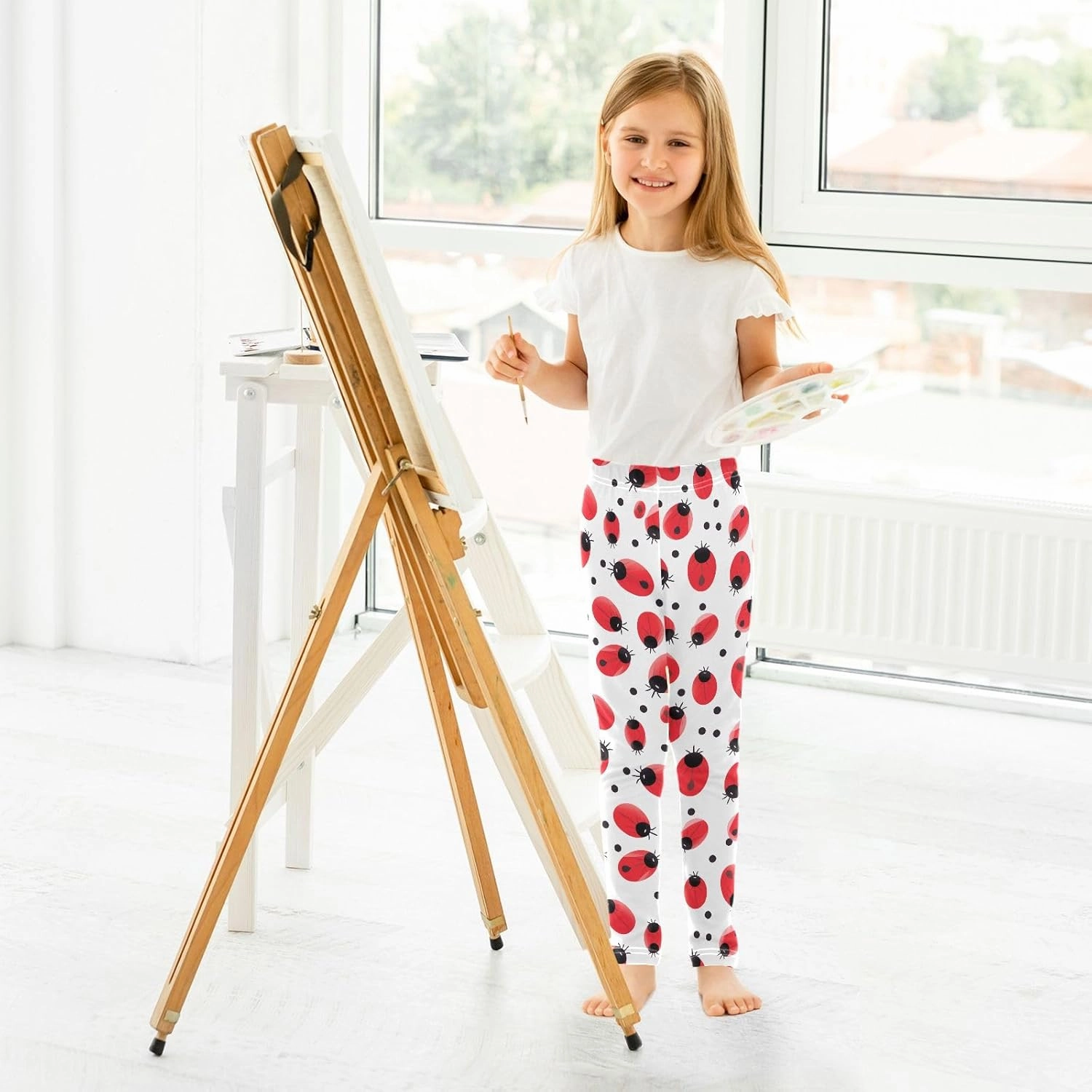 Coccinella Septempunctata Girls Leggings Athletic Pants Tights Stretch Bottom