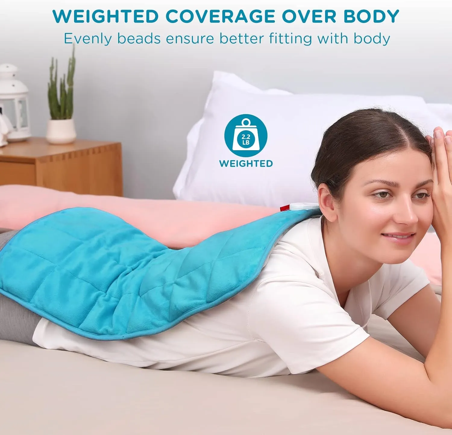 Comfytemp Weighted Heating Pad for Period Cramps & Back Pain Relief Gifts for Fathers Day, FSA HSA Eligible, 2.2lb Menstrual Heating Pad, Gift for Him, 12" x 24" Electric Heat Pad with 9 Heat Level