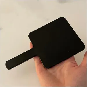 Compact Vanity Mirror Simple Handle Mirror Portable Makeup Mirror Handheld Makeup Mirror Small Mirror Black Square Makeup Mirror Salon Hairdressing Mirror