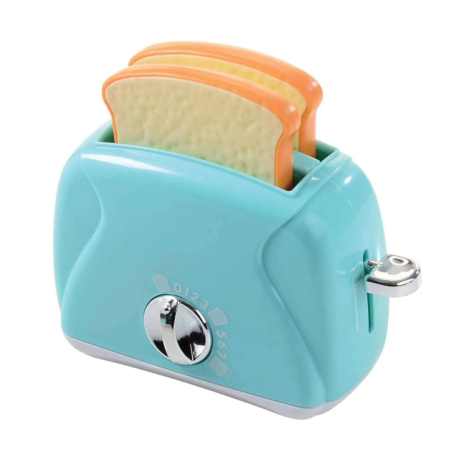 Constructive Playthings Kids Play Toaster with Bread for Imaginative Play, Kitchen Appliances Learning Toy for Children Ages 3 