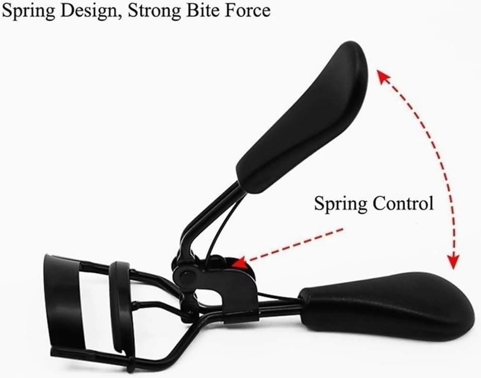 Convenient Metal Eyelash Curler Push Up Eyelash Curler Eyelash Curler with Comfort Grip Effortless Cosmetic Tools Lash Curler Beauty Products Easy to Use Curl Eye Shapes(Black)