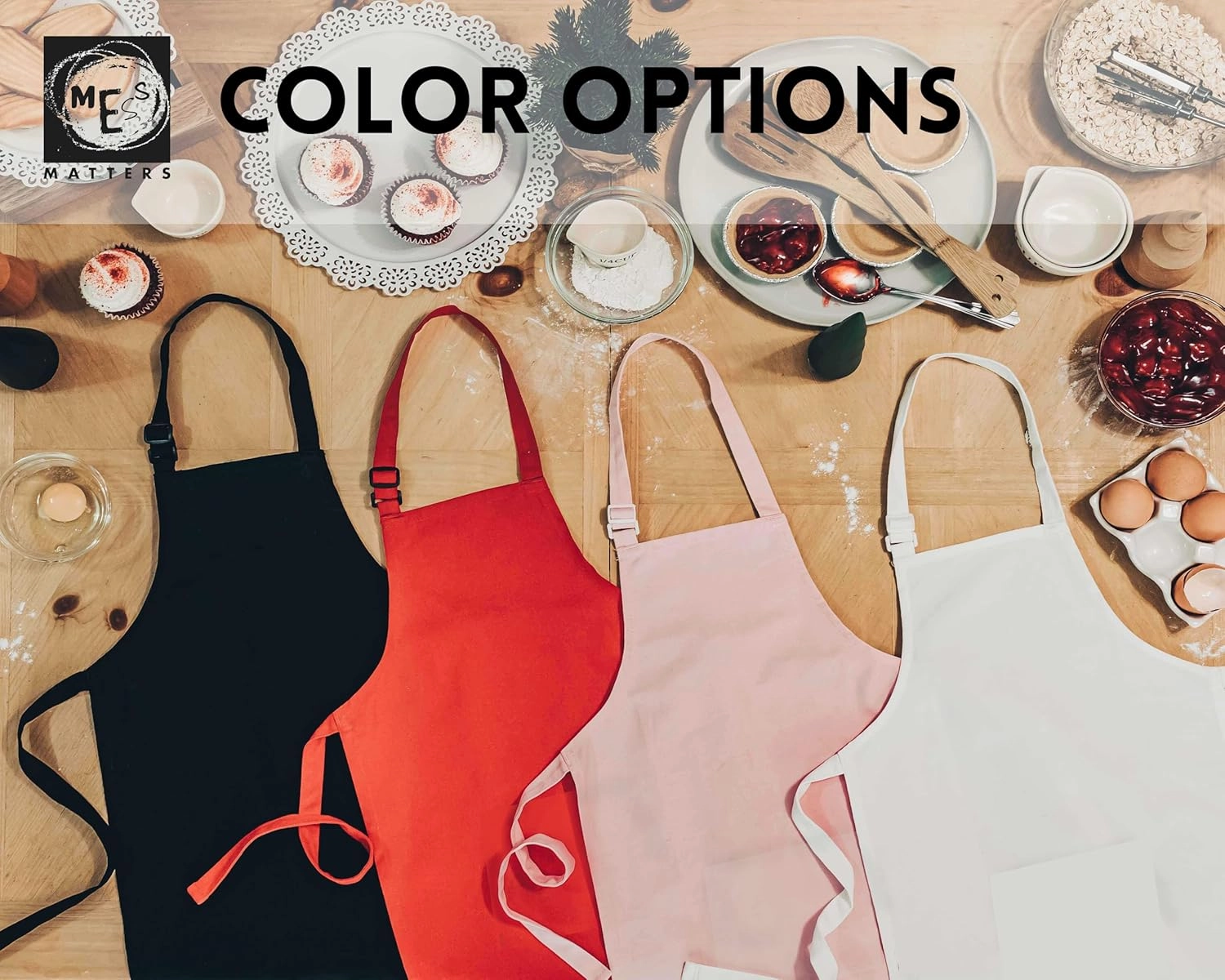 Cooking Apron for Kids, Cotton Apron with Pocket and Chef Hat Set