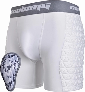 COOLOMG Youth Boys Baseball Sliding Shorts with Athletic Cup Padded Sliders Underwear for Football Lacrosse Hockey