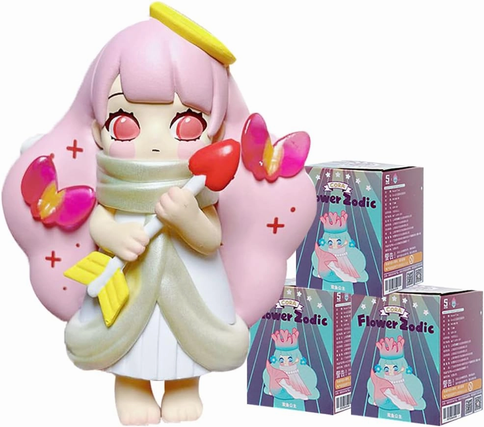 CORA Princess Flower Zodic Series Box Toys Blind Box Cute Collectible Figure Action Model Girl Birthday Surprise Random Blind Bags Room Desktop Decoration (3 Pack)