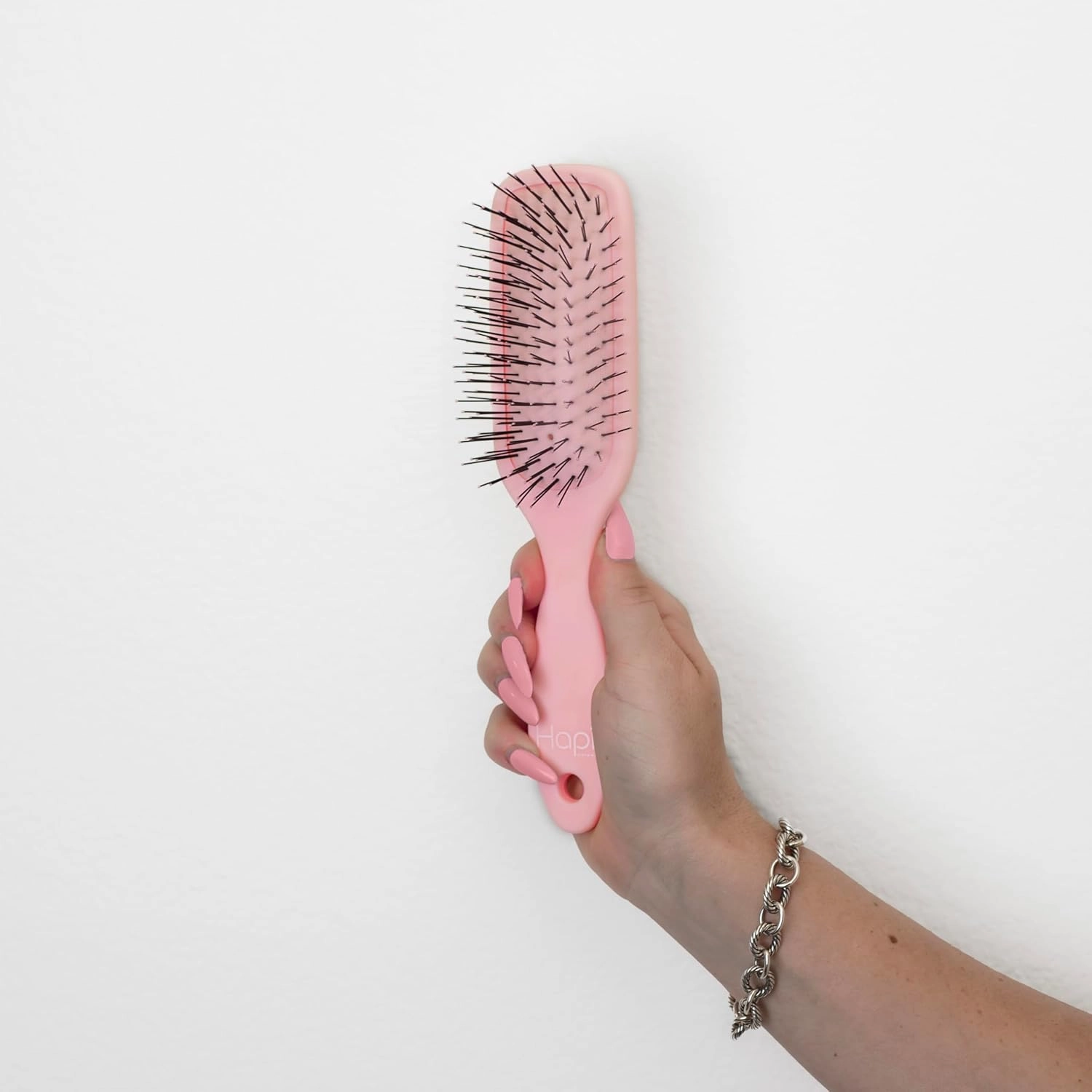 Cricket Hapi Anti-Static Joy Paddle Brush - Ultra-Soft Cushion Pad, 2-Tier Anti-Static Bristles, Gentle Detangling Hair Brush for Women, Men, and Stylists, Ideal for Fine Hair - Medium, Soft Pink