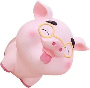 Cute Vinyl Piggy Bank Adorable Pig Molding Coin Bank for Home Decor and Room for Saving Money and Budgeting Creative Present Idea Squinting Pig