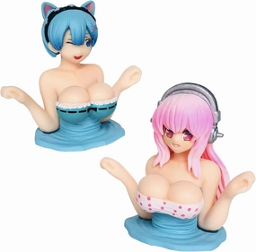 Cute Car Dashboard Decorations Accessories Interior for Men Women, Bobbleheads for Car Dashboard Decor, Funny Chest Shaking Car Ornaments, Anime Beauty Figure 2pcs