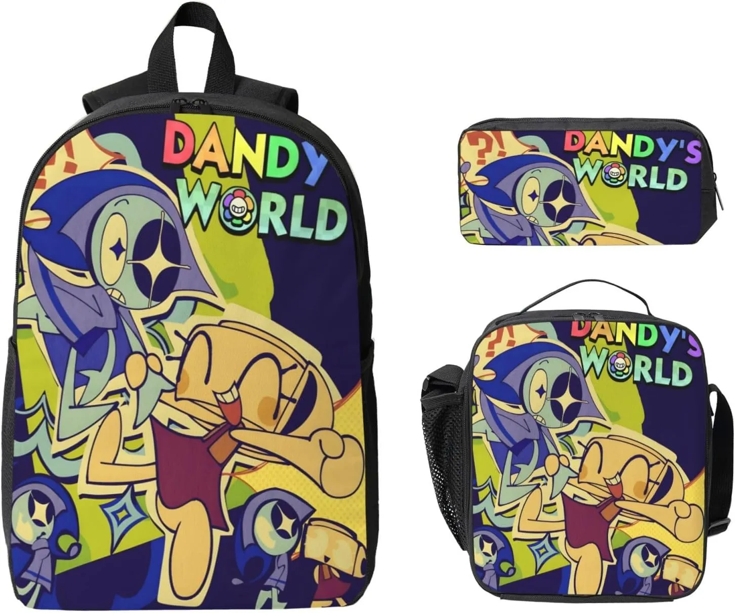 Dandys World Backpack Cartoon Print Cute Daily Multi-Purpose Backpack, 3set