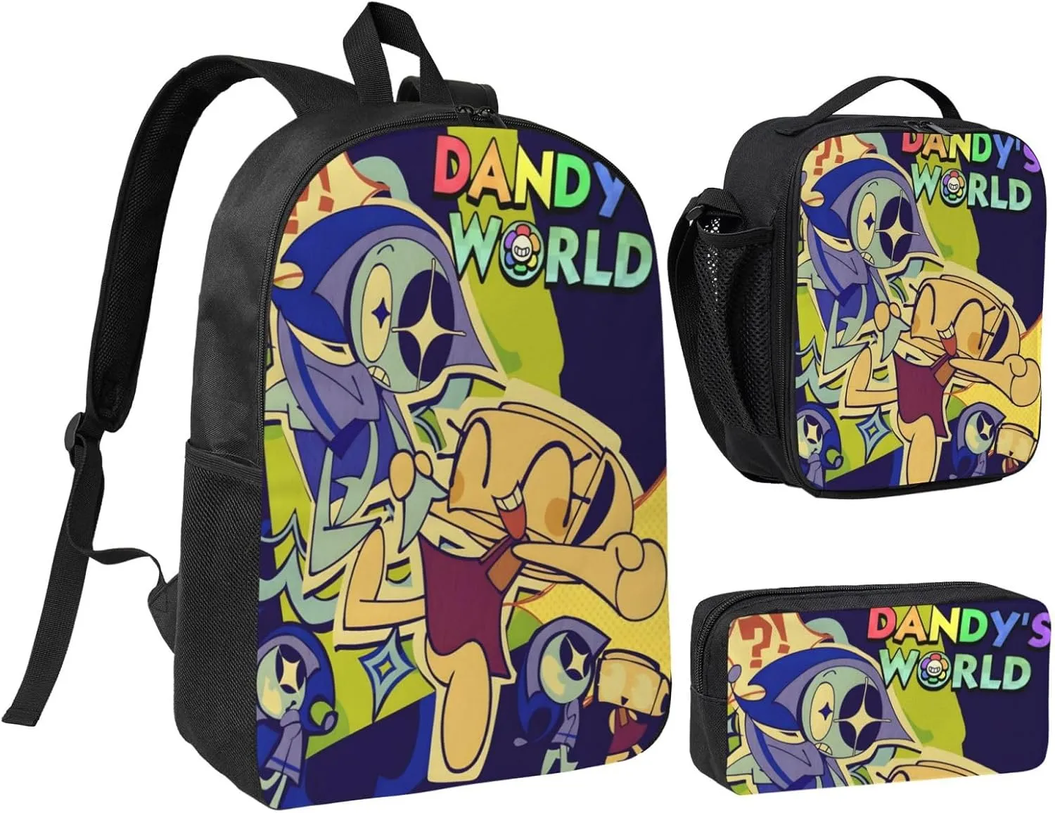 Dandys World Backpack Cartoon Print Cute Daily Multi-Purpose Backpack, 3set