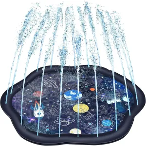 Decorlife Toddlers Splash Pad 60-Inch, Adjustable Outdoor Water Play Sprinklers, Enduring & Funny Summer Toy, Space Theme