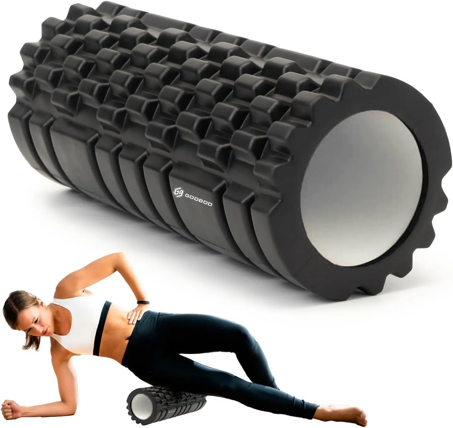 Deep Tissue Foam Roller - High-Density Muscle Massage Roller for Recovery, Pain Relief, Trigger Point, and Myofascial Release - Ideal for Athletes, Gym, and Physical Therapy - 13" x 5.5", Black