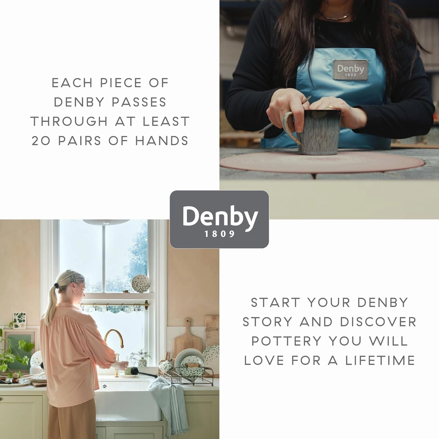 Denby Elements Dark Blue Dinner Set - 4/12 Piece Ceramic Tableware - Dishwasher & Microwave Safe - 4 Dinner Plates, 4 Medium Plates, 4 Cereal Bowls
