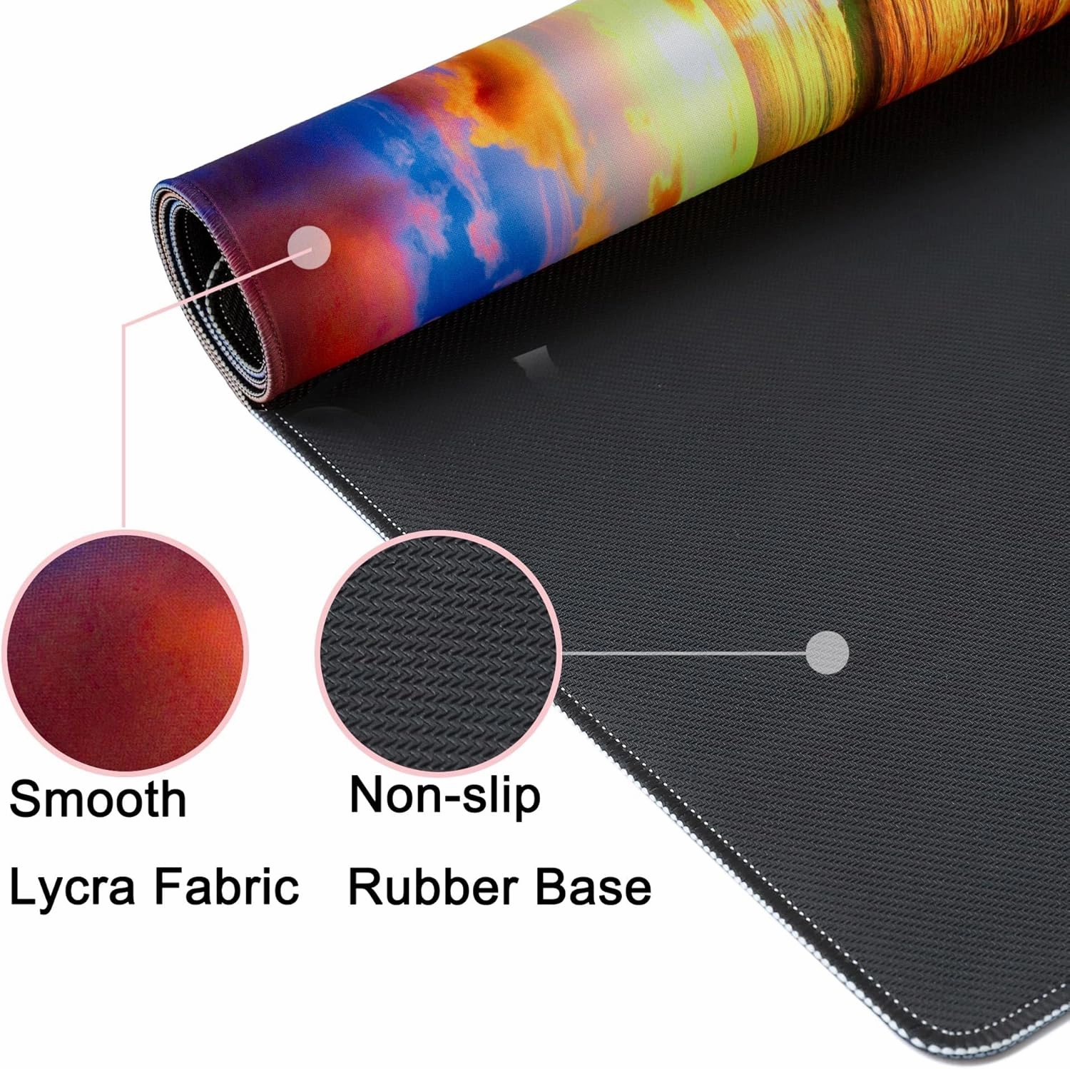Desk Mat,Large Mouse Pad 35''×15.6'' XXL Extended Gaming Mouse Pad Mat with Non-Slip Base Stitched Eges Mousepad for Computer,Office,Keyboard and Laptop - Sunset Beach