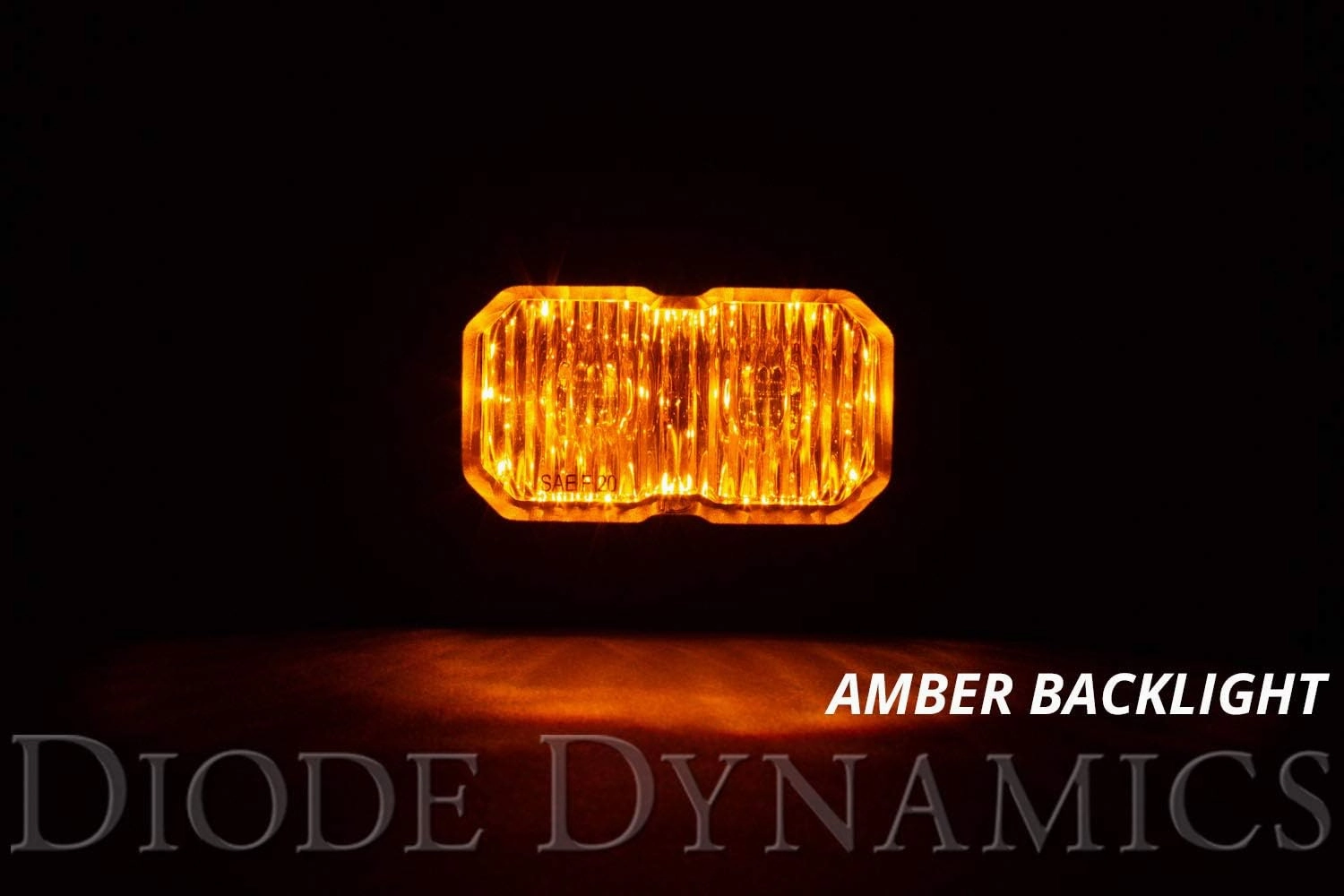 Diode Dynamics SSC2 SAE Yellow Sport Standard LED Pod (pair), Spot w/Amber Backlight