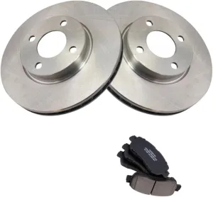 Disc Brake Rotor and Pad Set Kit Front Side Posi Ceramic Smooth for for Kicks 1.6L 2018-2019 4 Lug-Wheel Lug Count BKA19754 982407,Fit Testing