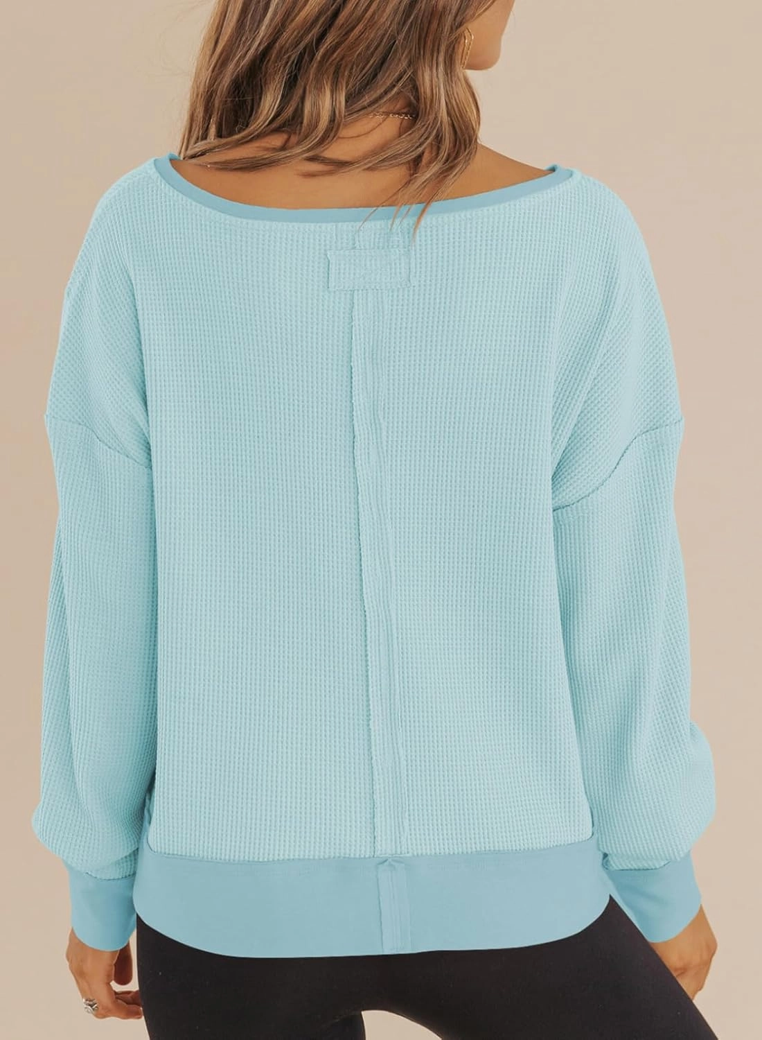Dokotoo Womens Spring Outfits V Neck Waffle Knit Tops Cropped Sweaters Long Sleeve Pullover Crop Top